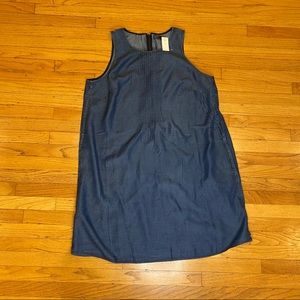 denim style dress with chest detail